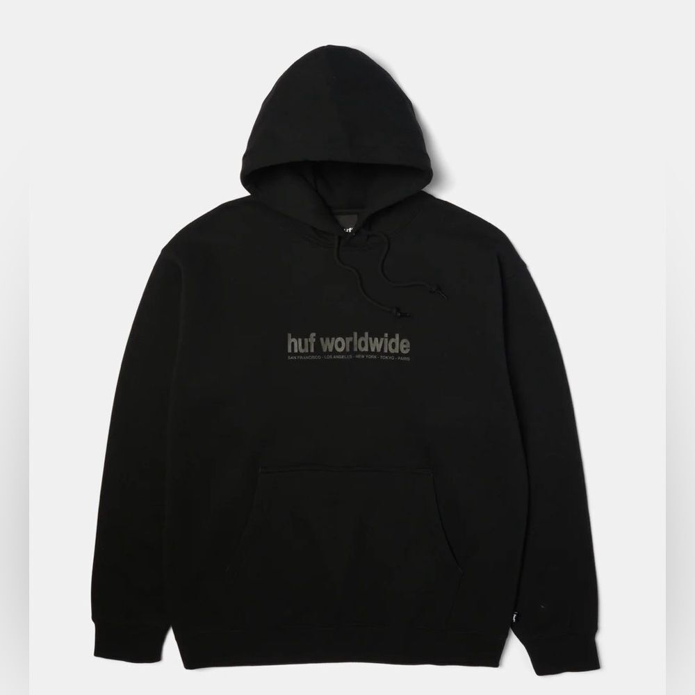 HUF Mono Logo Pullover Hoodie Black XL NWT